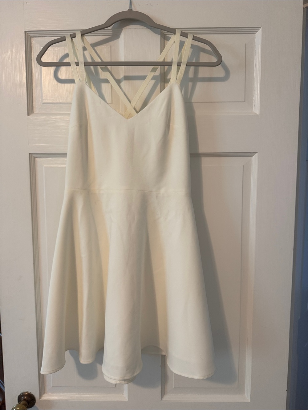 French Connection Cream Strappy A-Line Mini Dress